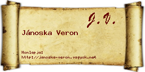 Jánoska Veron névjegykártya